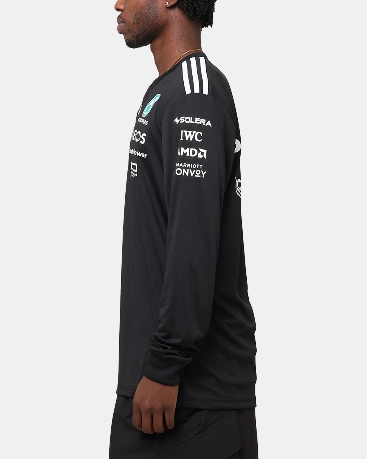 adidas x Mercedes-AMG PETRONAS Formula One F1 2025 Team Long Sleeve Driver T-Shirt Black
