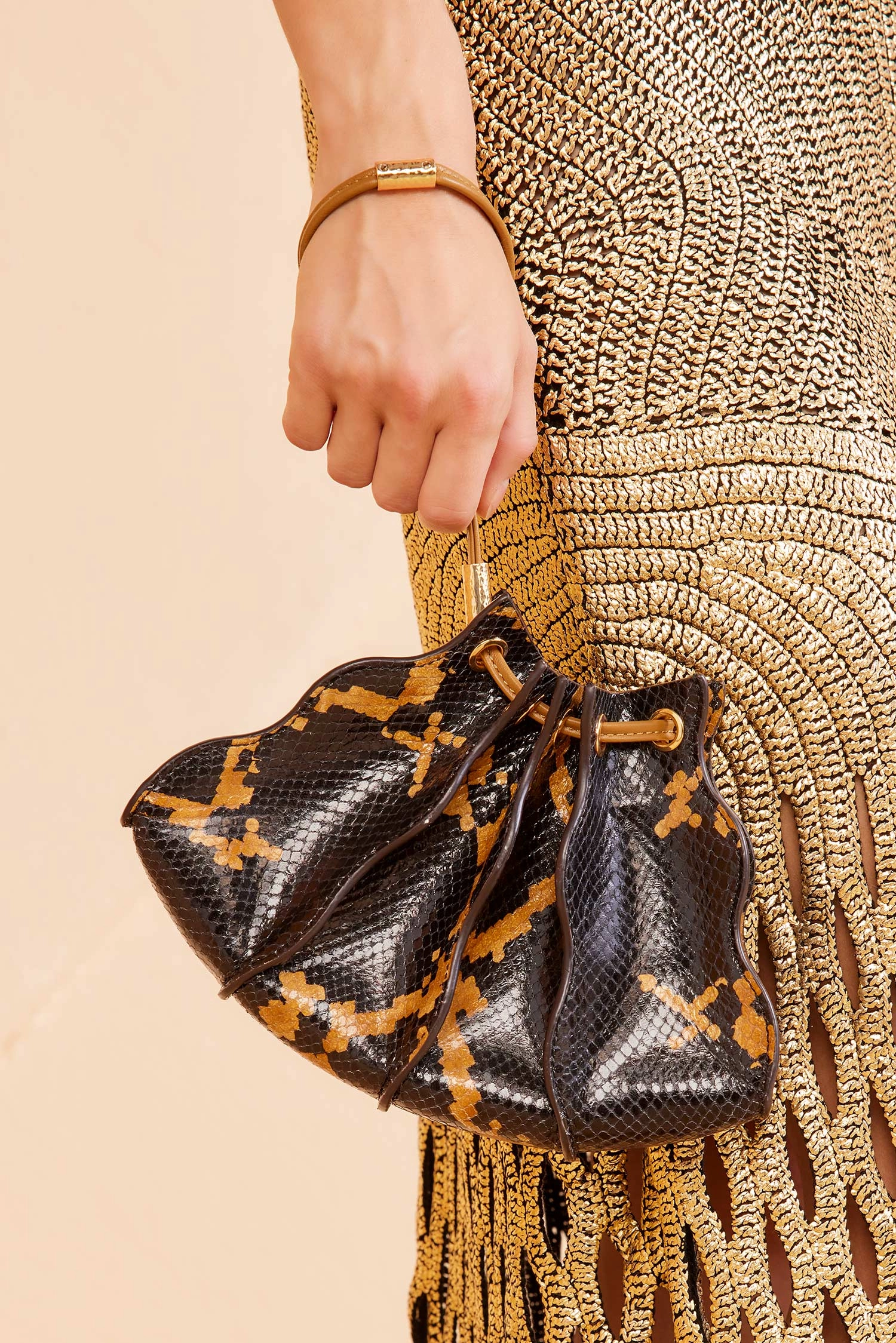 Adria Pleated Wave Wristlet - Desert Exotic