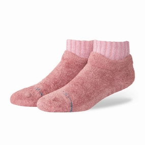 Adult Quarter Socks - Cozy Slipper Socks - Dusty Rose
