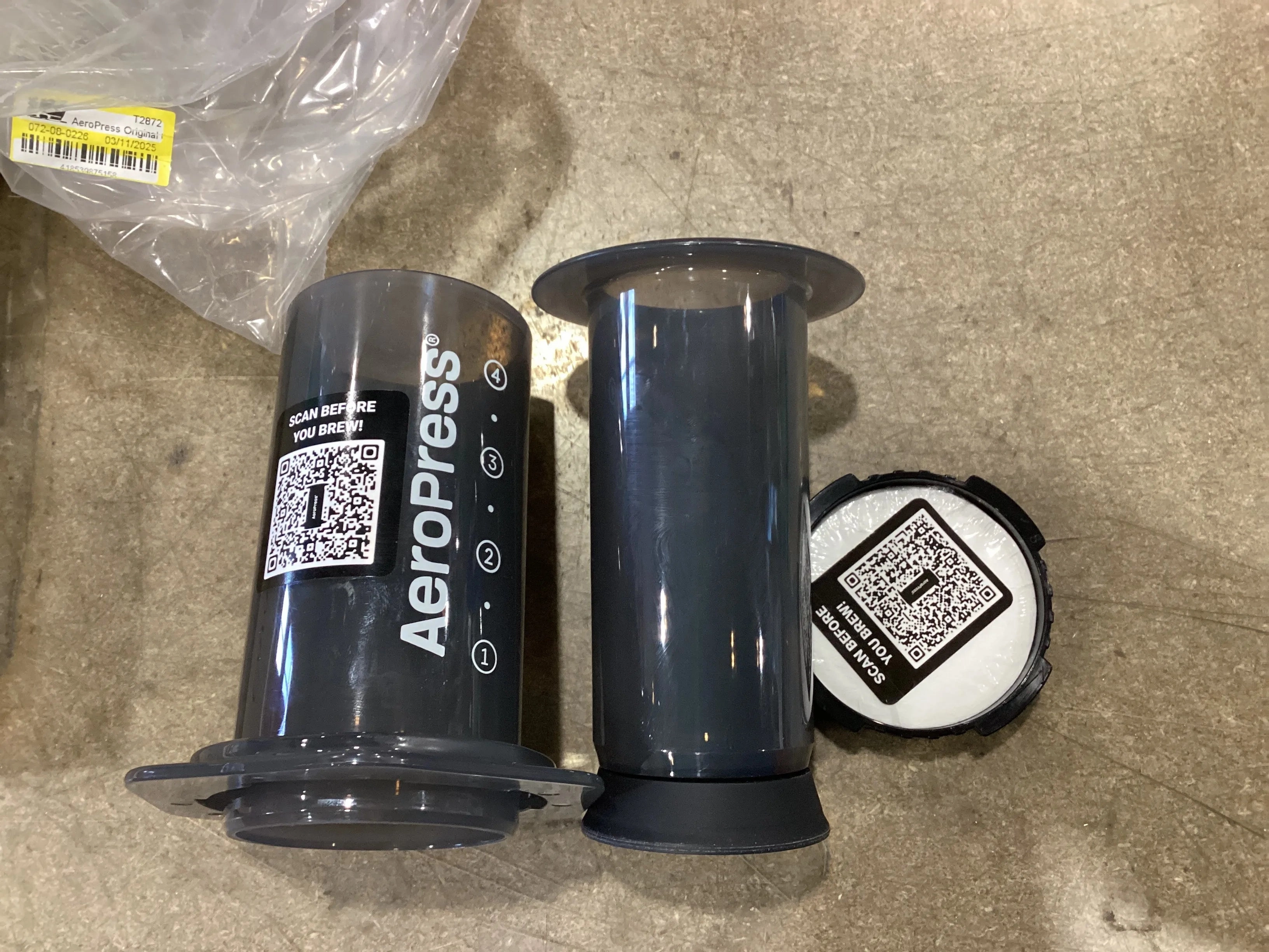 AeroPress Original Coffee Press: Manual Single Serve Coffee Maker, 8 oz Capacity, Includes Scoop & Paper Filters, Black