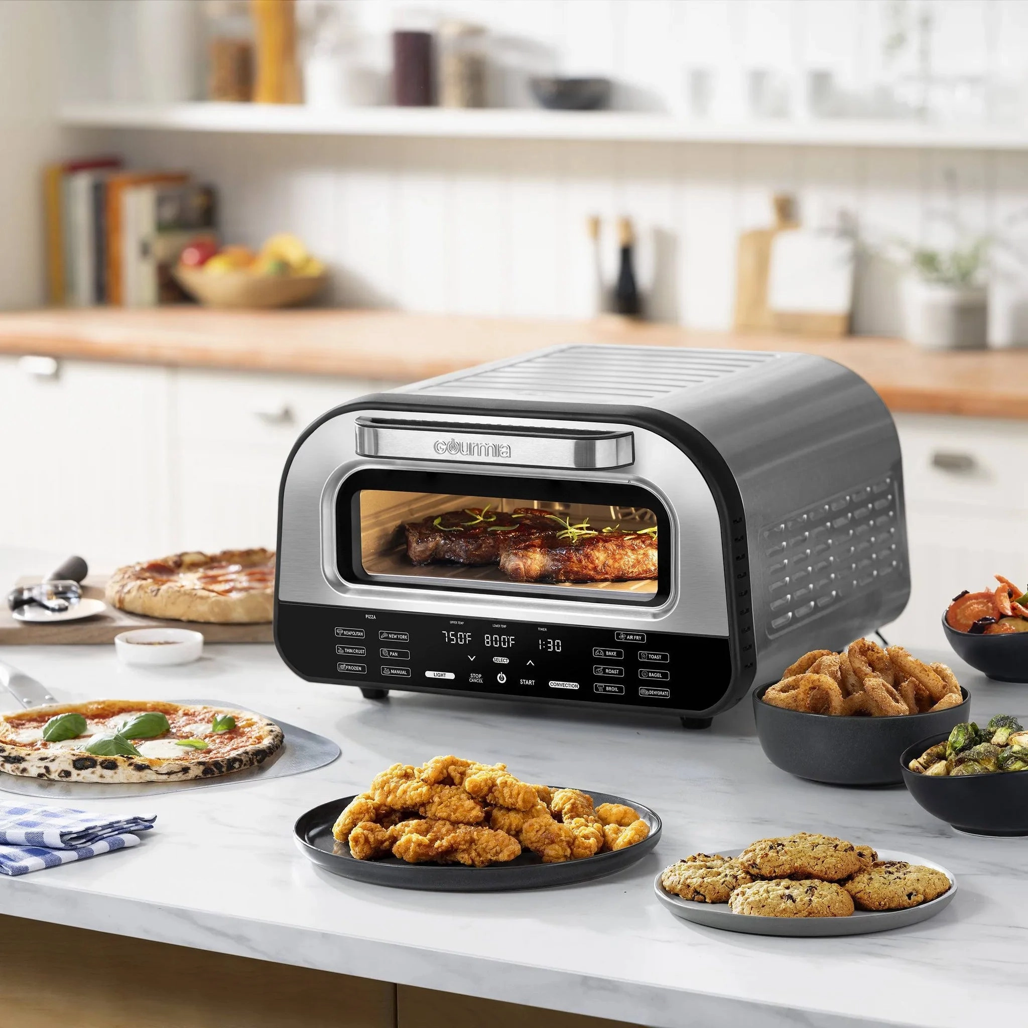 All-In-One Indoor Pizza Oven, Toaster Oven, and Air Fryer: 1800W