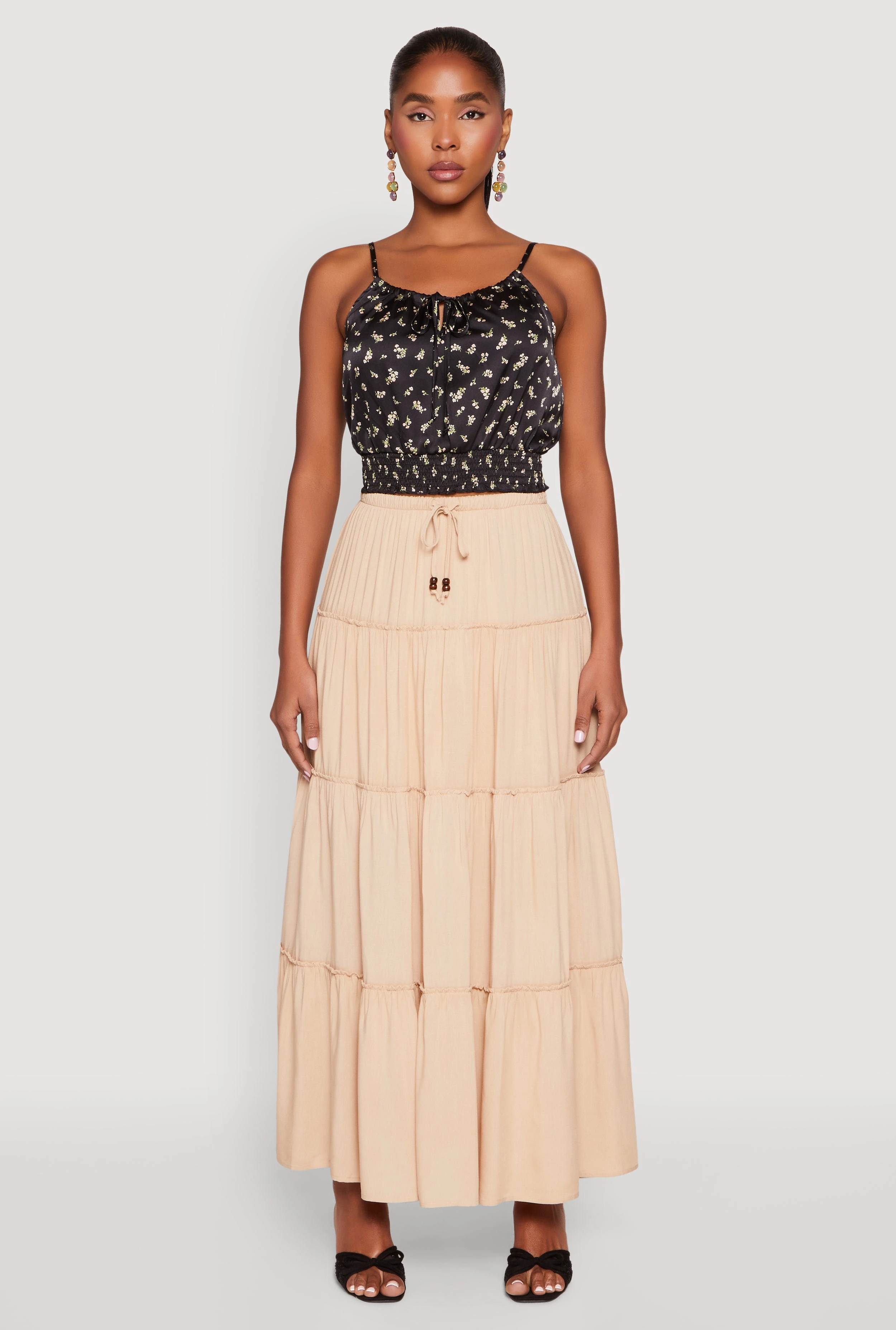 Almost Famous Tiered Maxi Skirt