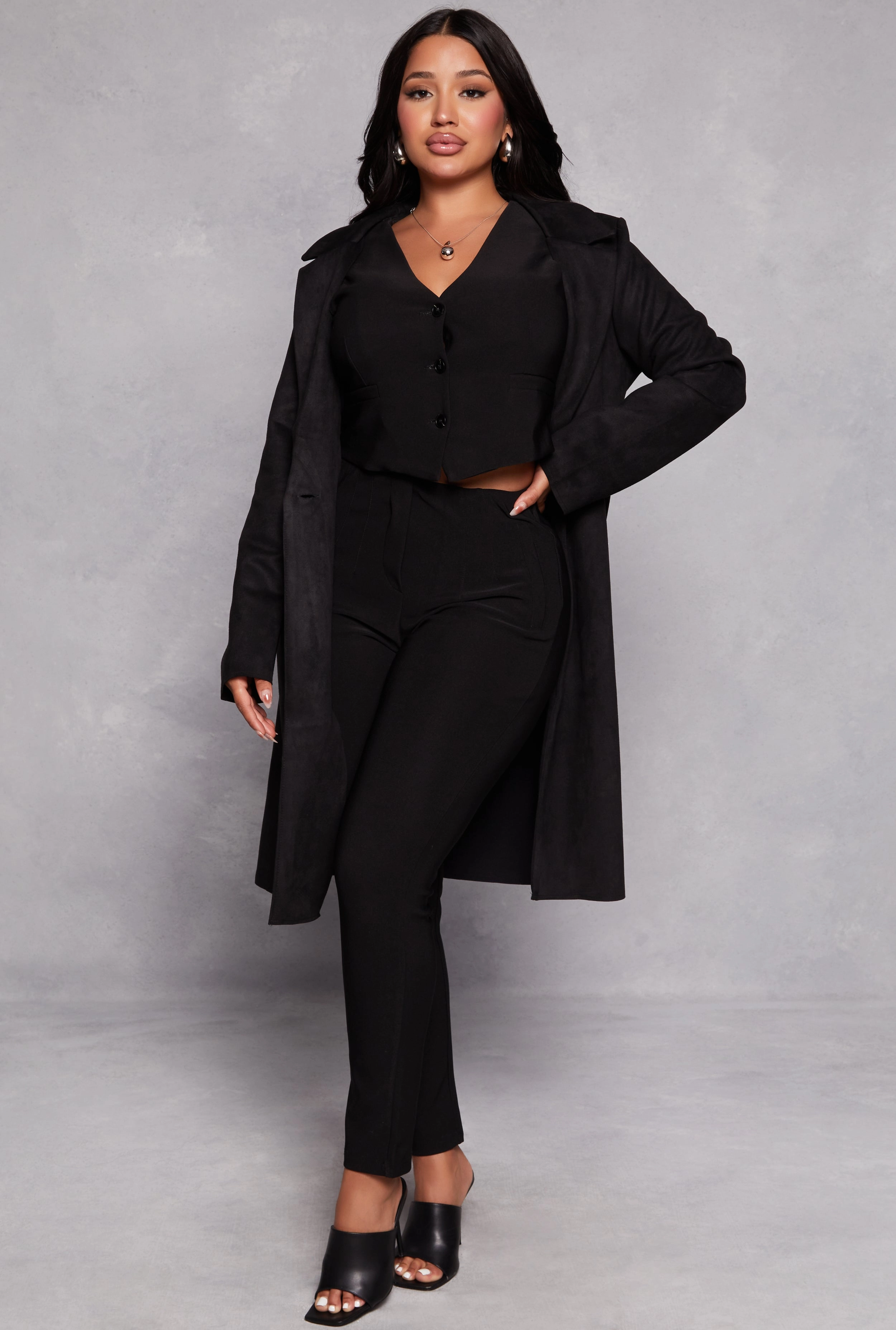 Ambiance Faux Suede Coat