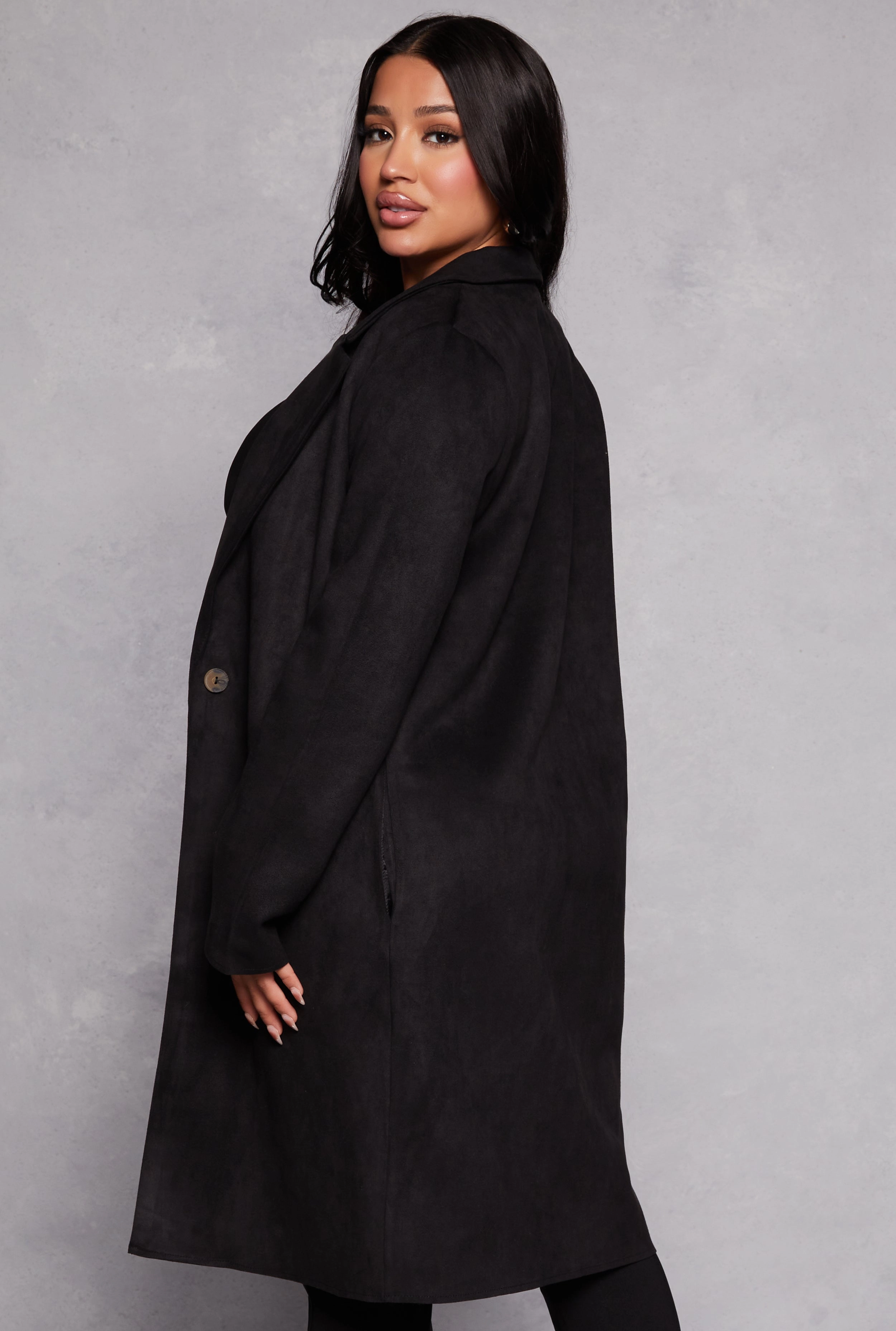 Ambiance Faux Suede Coat