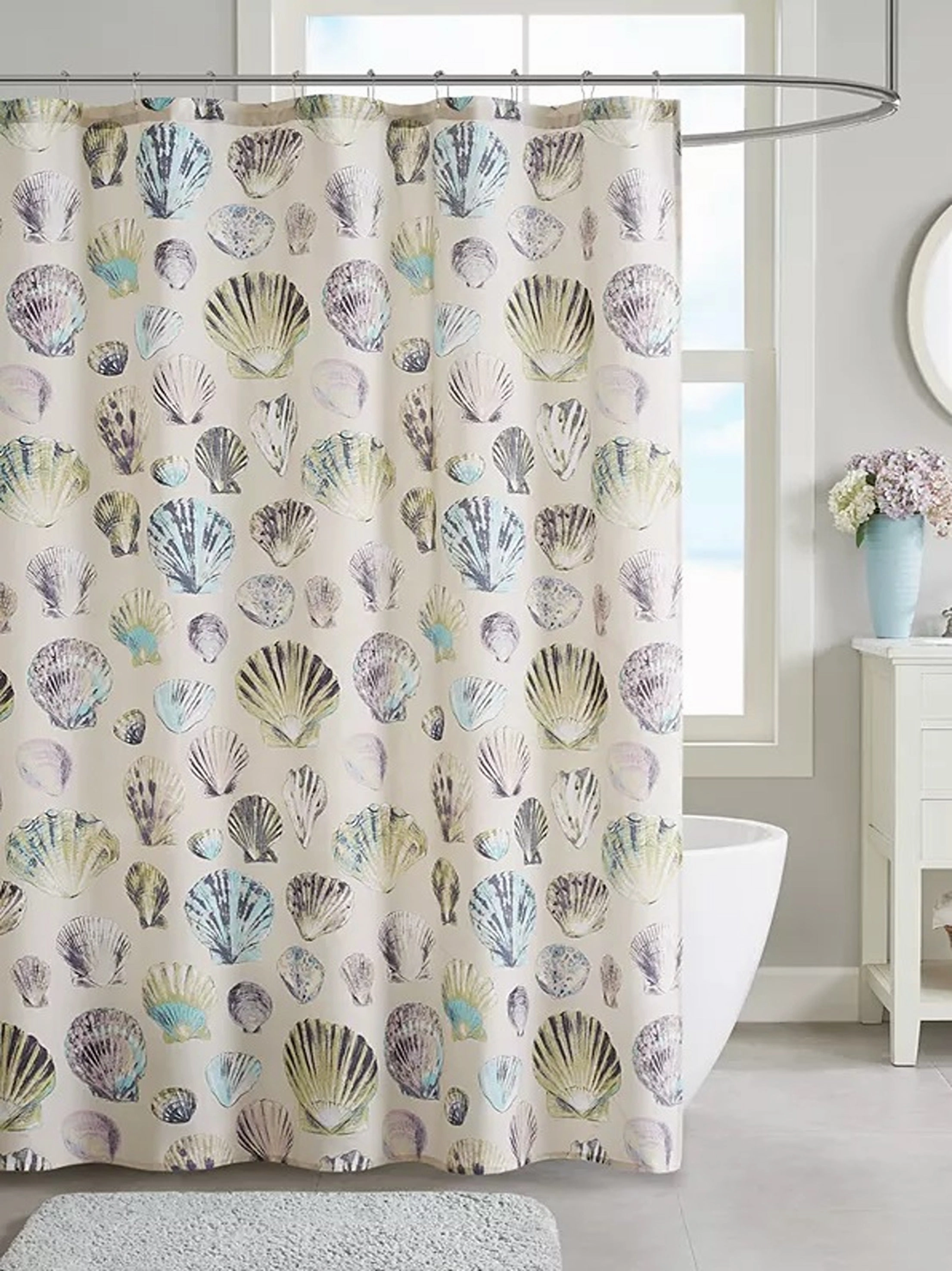 Amina Cotton Geometric Shower Curtain