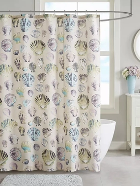 Amina Cotton Geometric Shower Curtain