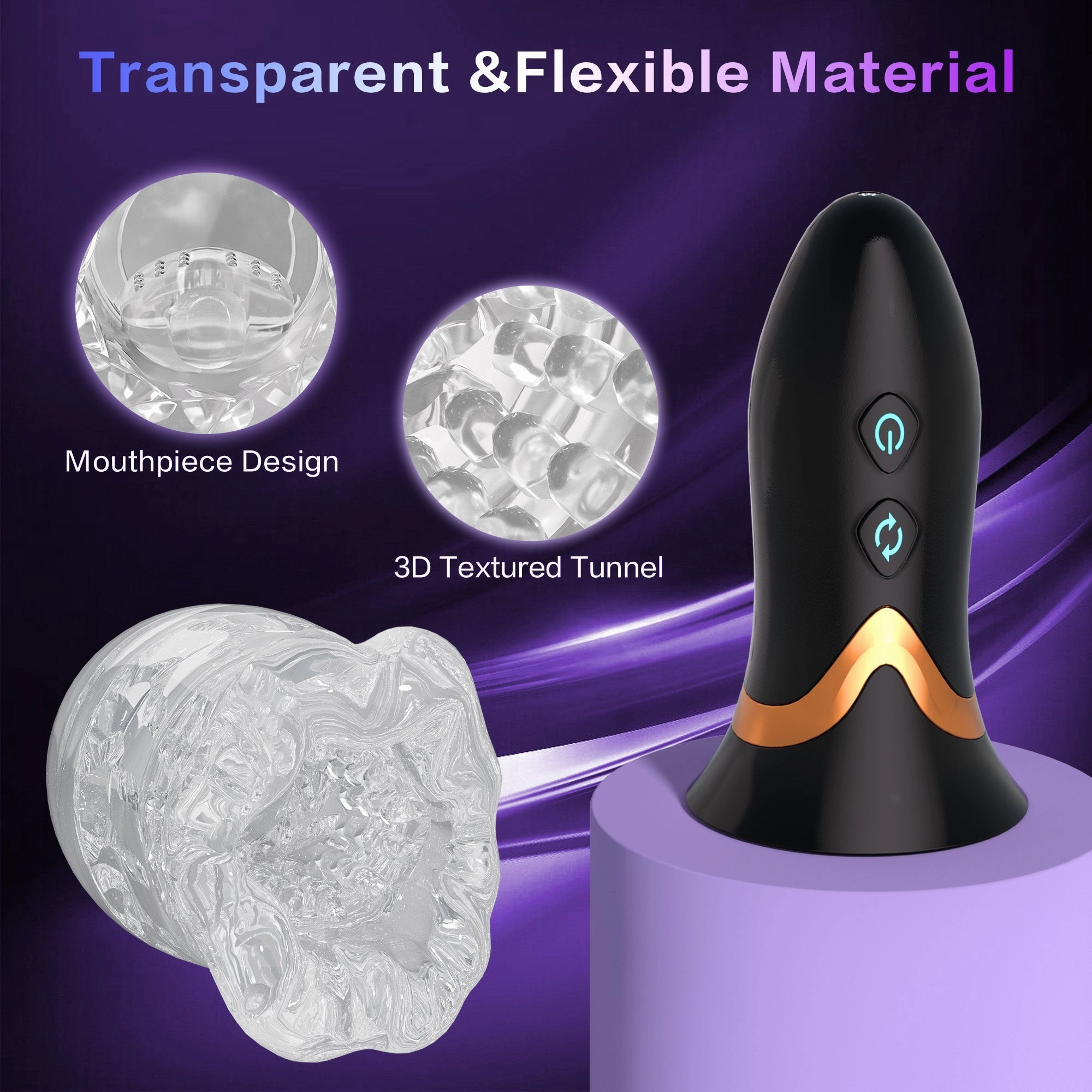 AMOVIBE Sex Toys for Men with 8 Powerful Rotating Patterns & 10 Vibrating Modes
