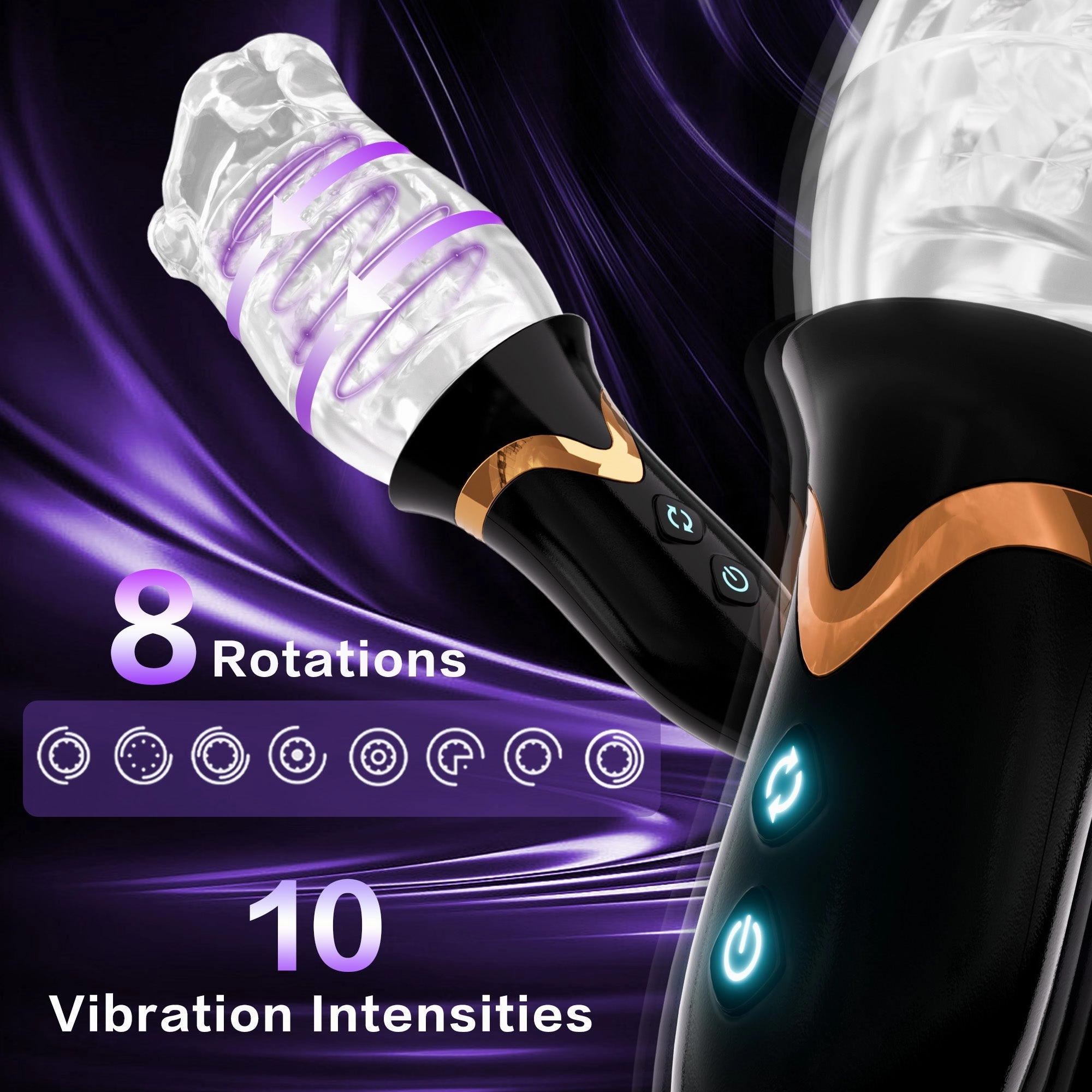 AMOVIBE Sex Toys for Men with 8 Powerful Rotating Patterns & 10 Vibrating Modes