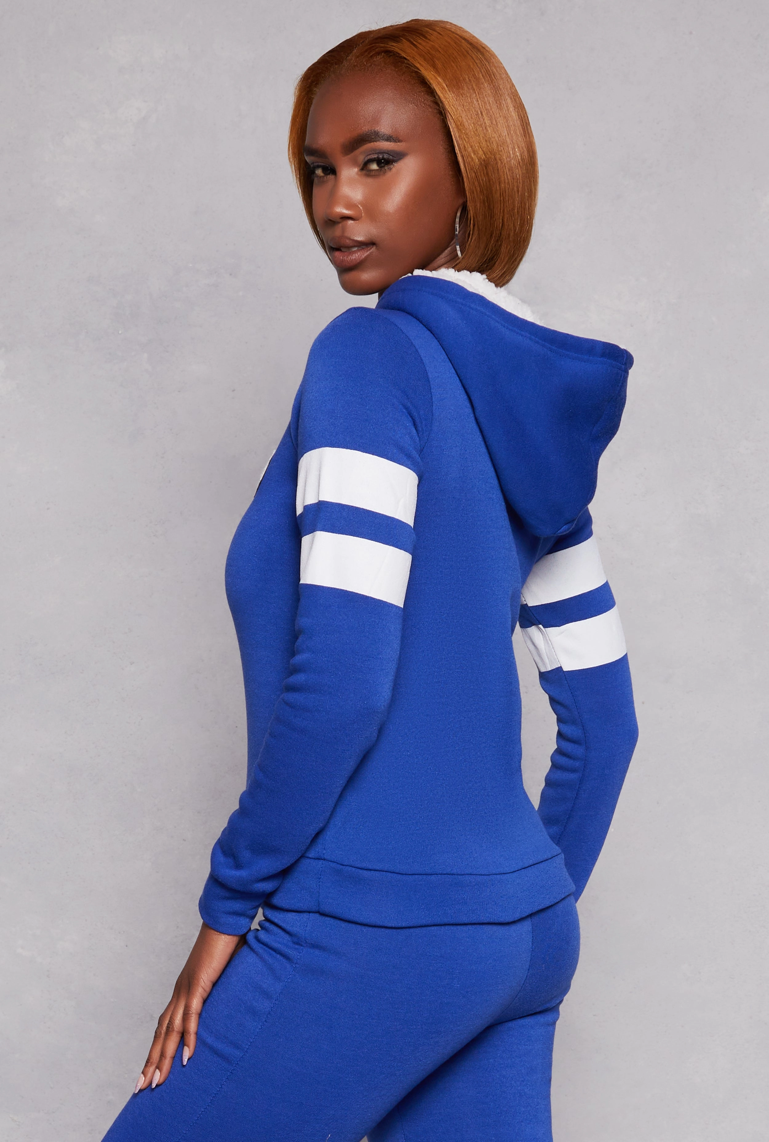 B Initial Varsity Striped Hoodie