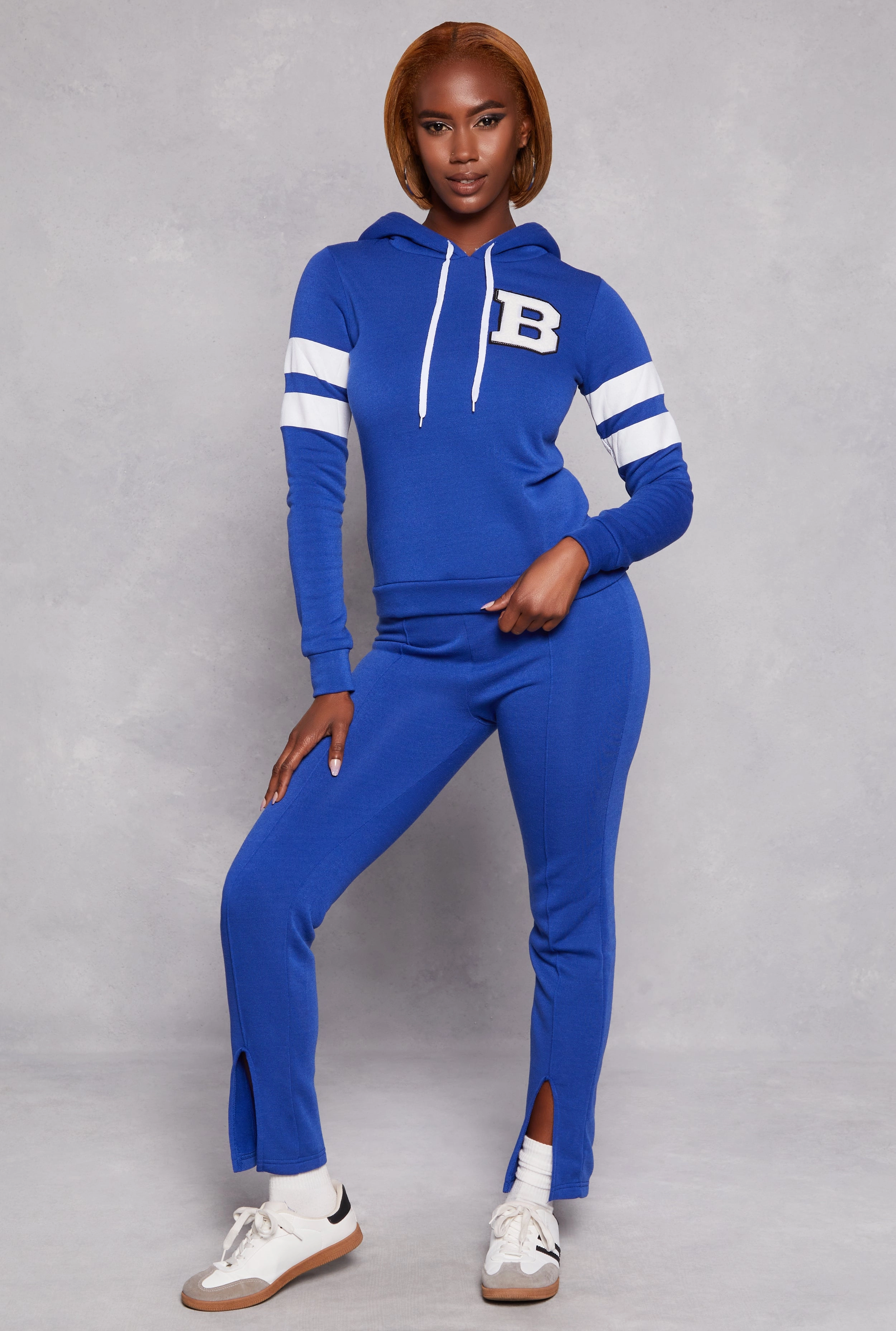 B Initial Varsity Striped Hoodie