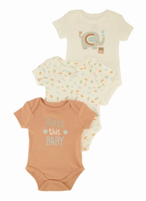 Baby Boys 0-9M Bless This Baby Graphic Bodysuits 3 Pack