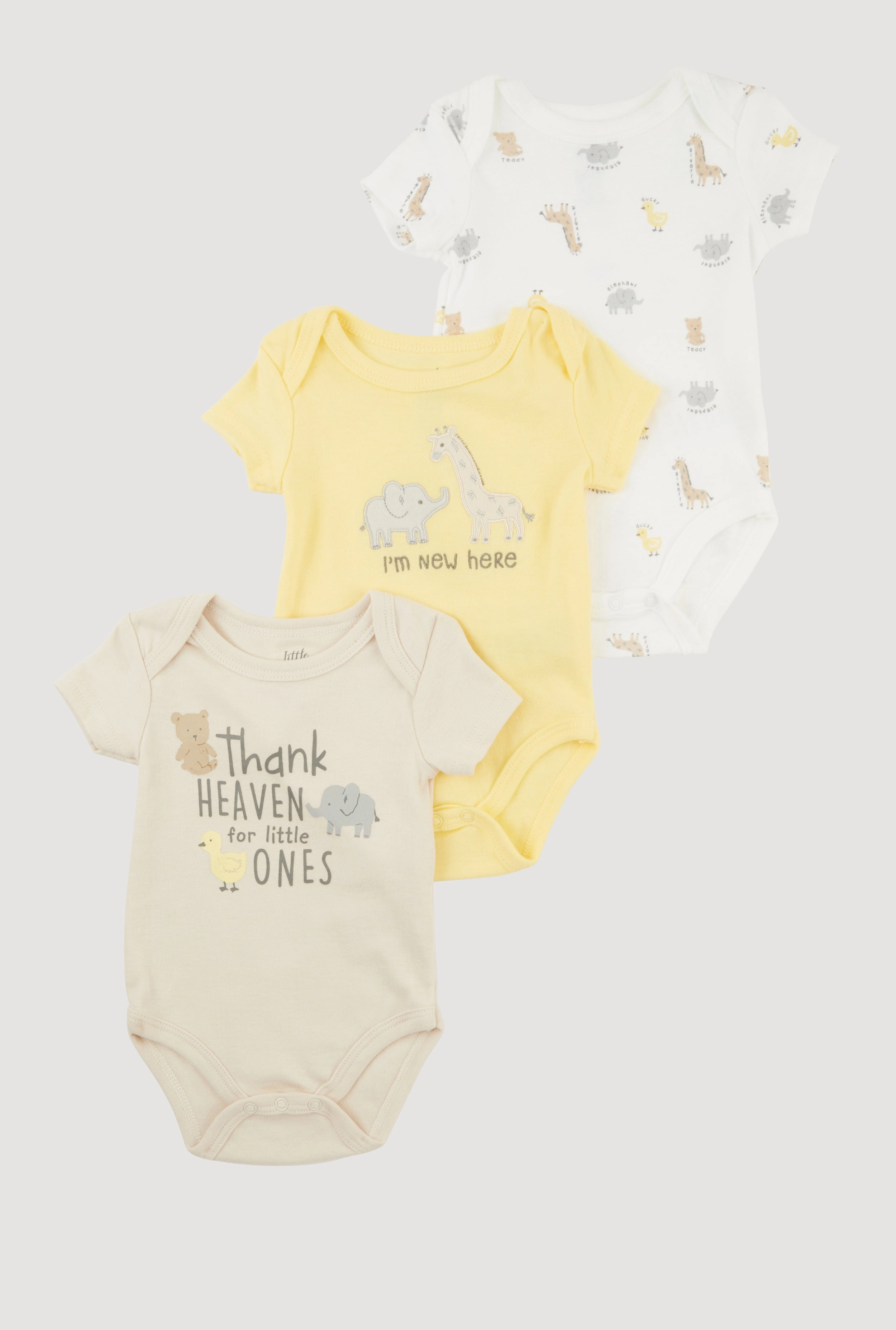 Baby Boys 0-9M Thank Heaven Graphic Print Bodysuits 3 Pack