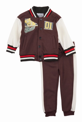 Baby Boys 12-24M Classic 01 Graphic Varsity Jacket and Joggers