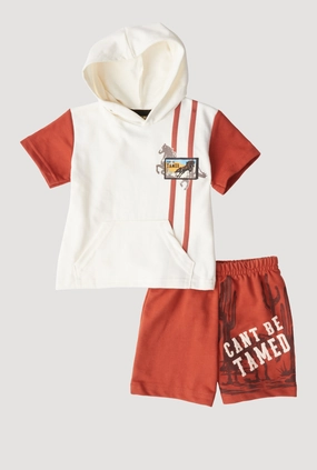 Baby Boys 12-24M Horse Graphic Hooded Top and Shorts