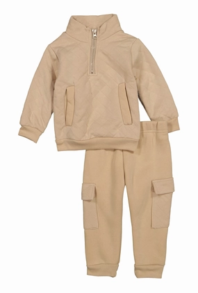 Baby Boys 12-24M Quilted Sweatshirt and Joggers