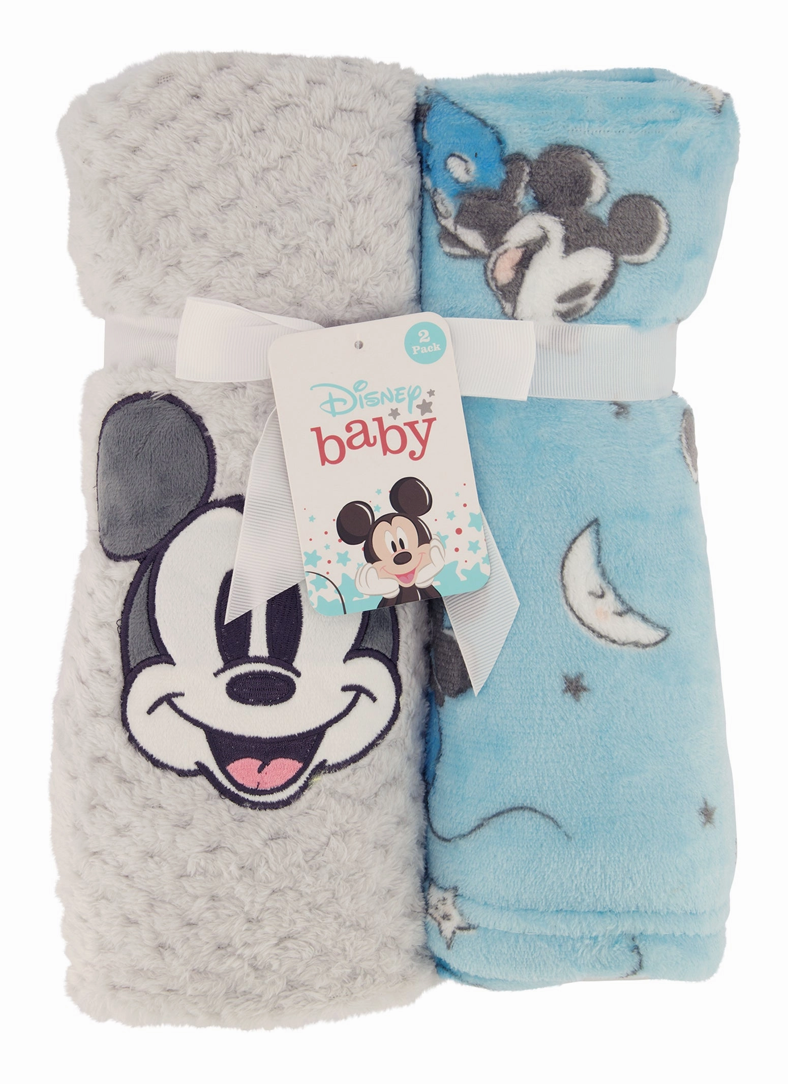 Baby Boys Mickey Mouse Graphic Plush Blankets 2 Pack