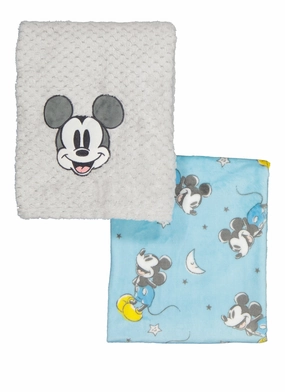 Baby Boys Mickey Mouse Graphic Plush Blankets 2 Pack