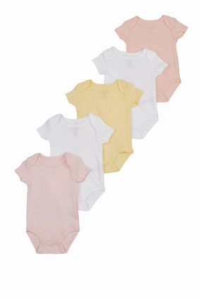 Baby Girls 0-12M Basic Bodysuits Set of 5