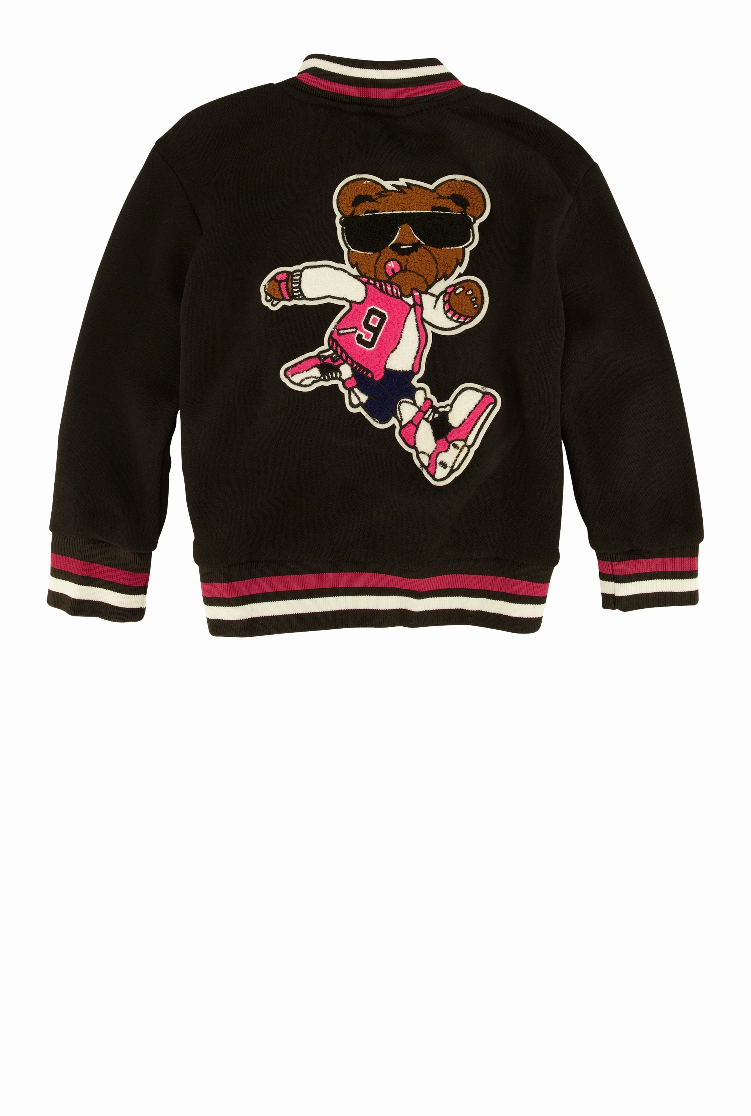 Baby Girls 0-9M Dreamer Chenille Graphic Color Block Varsity Jacket
