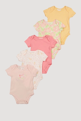 Baby Girls 0-9M Floral Print Bodysuits