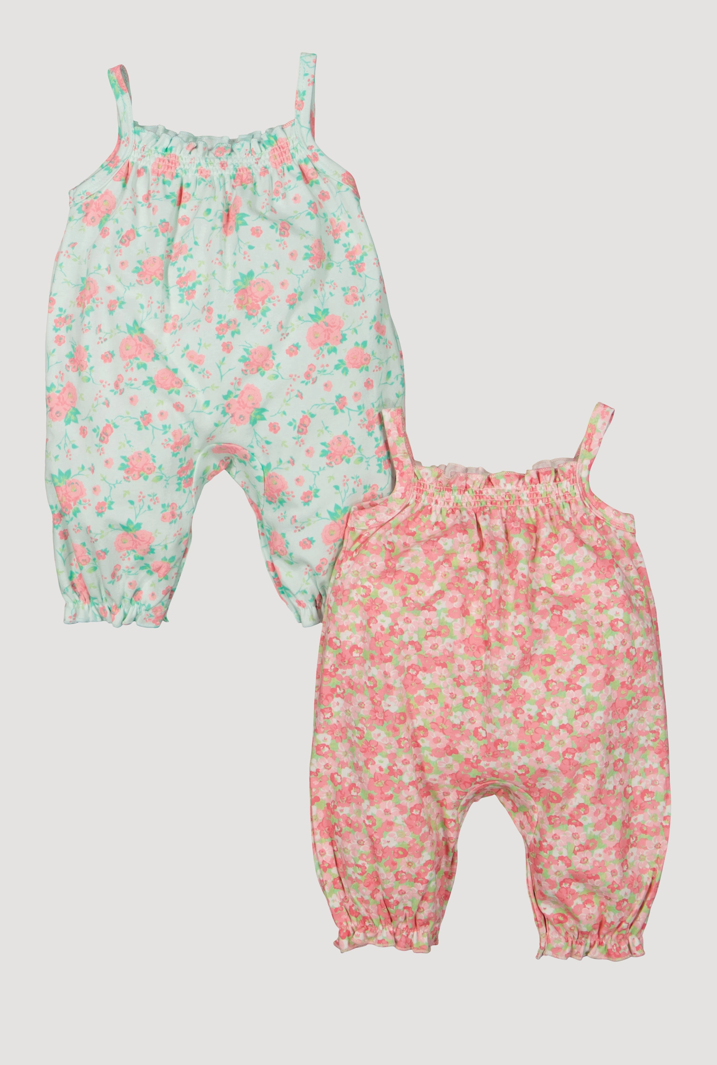 Baby Girls 0-9M Floral Ruffle Jumpsuits 2 Pack