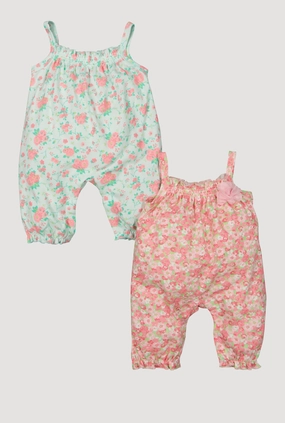 Baby Girls 0-9M Floral Ruffle Jumpsuits 2 Pack