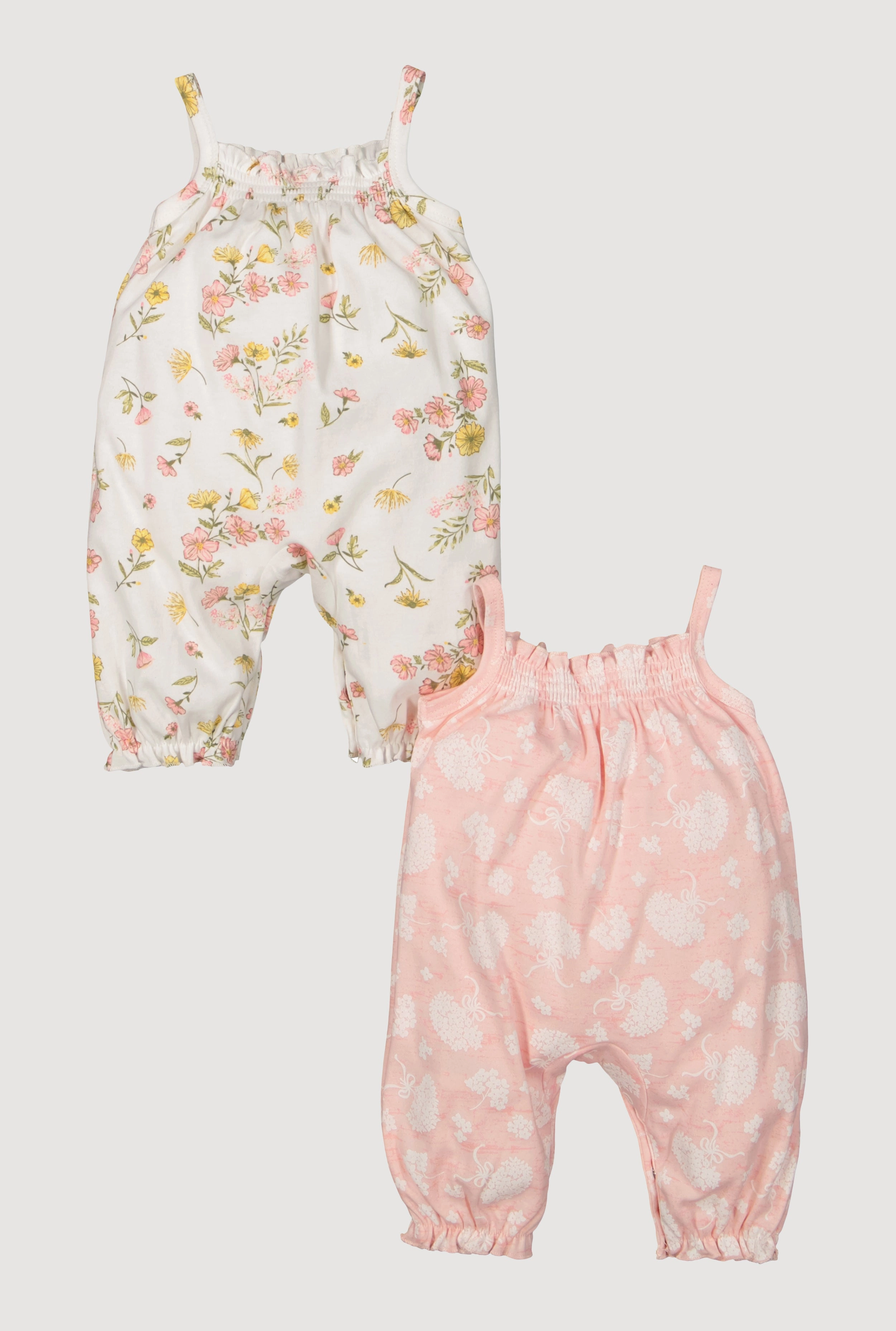 Baby Girls 0-9M Flower Print Jumpsuits 2 Pack