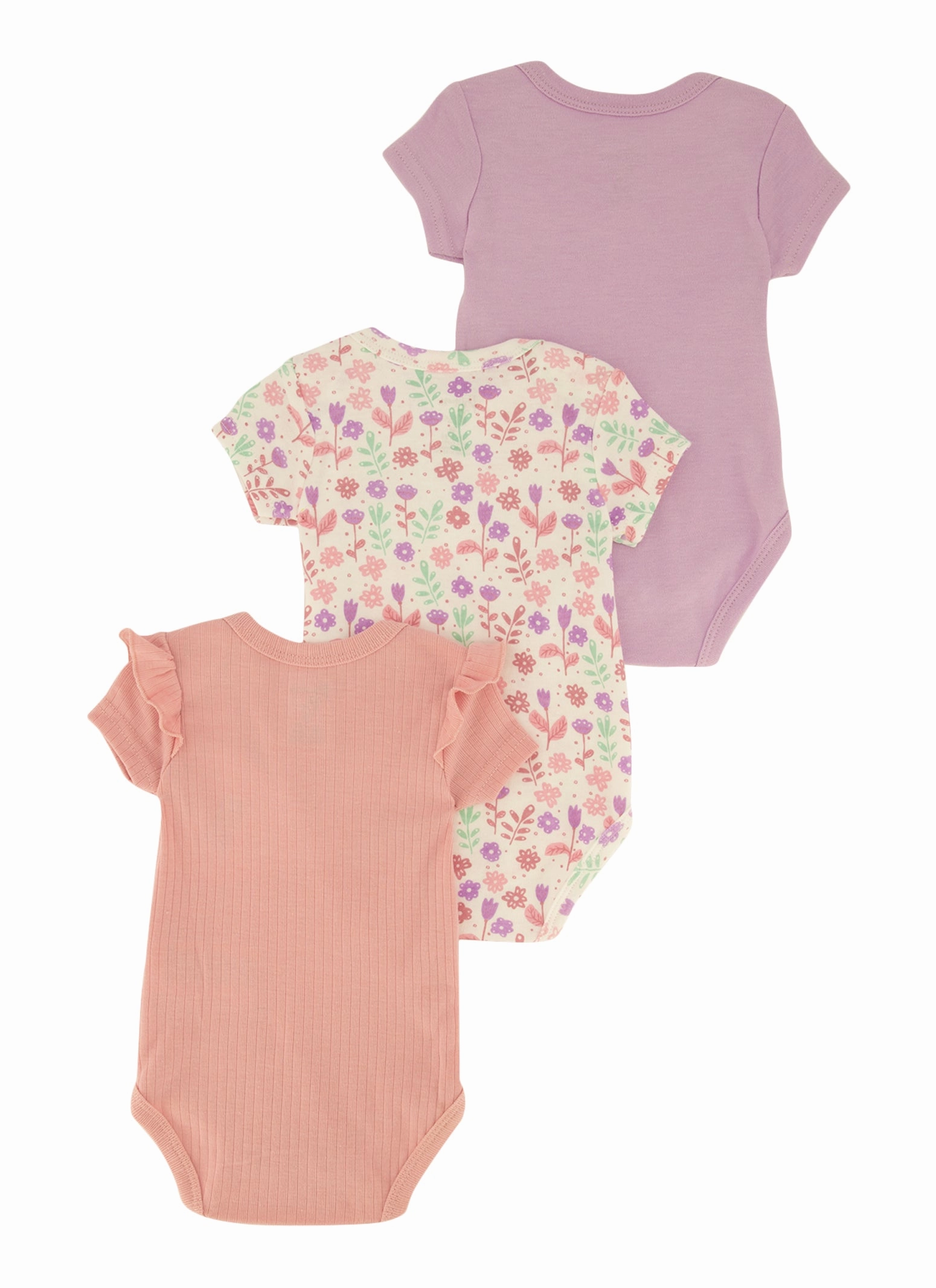 Baby Girls 0-9M Happiest with Mommy Graphic Bodysuits 3 Pack