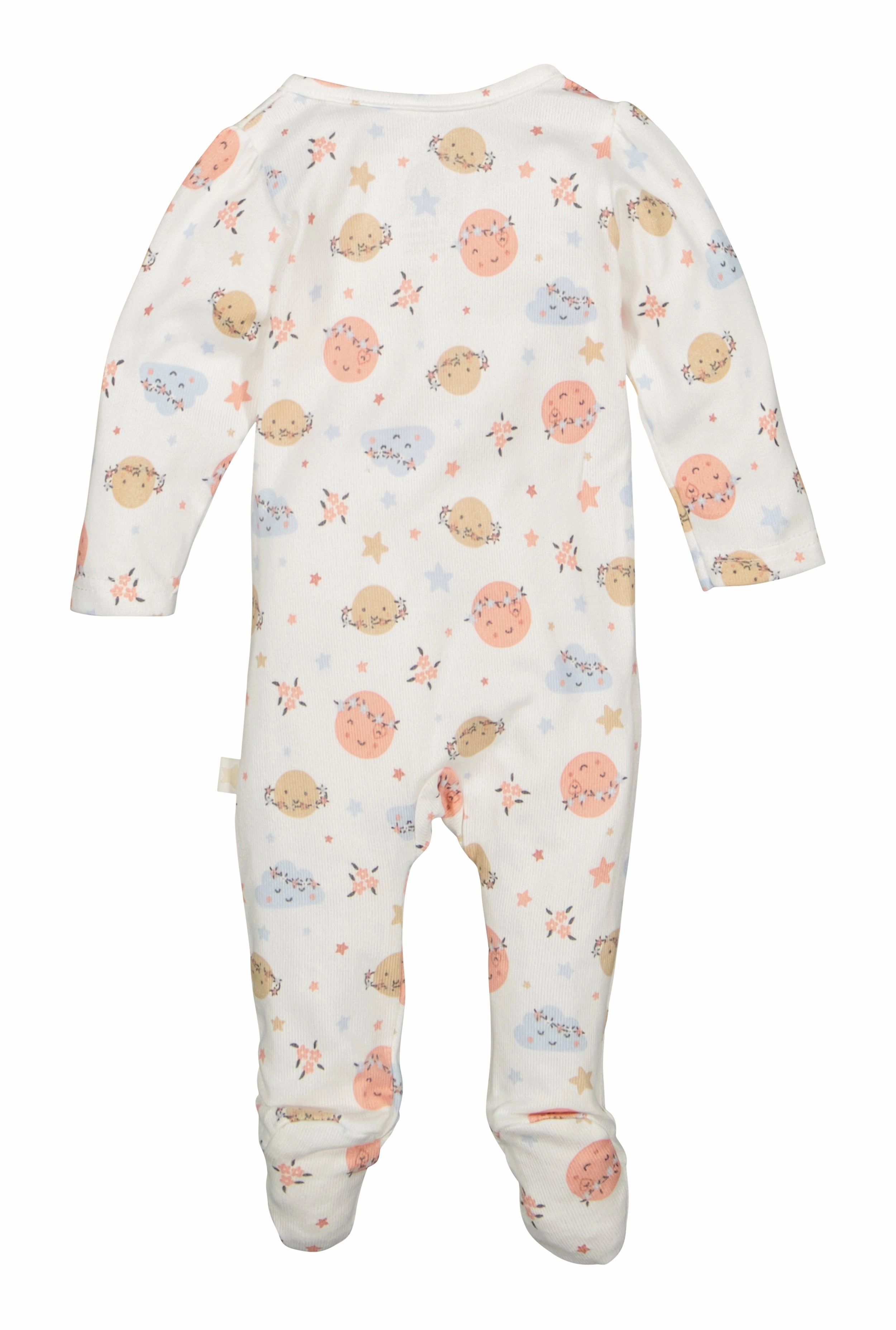 Baby Girls 0-9M Printed Zip Front Footed Jumpsuit