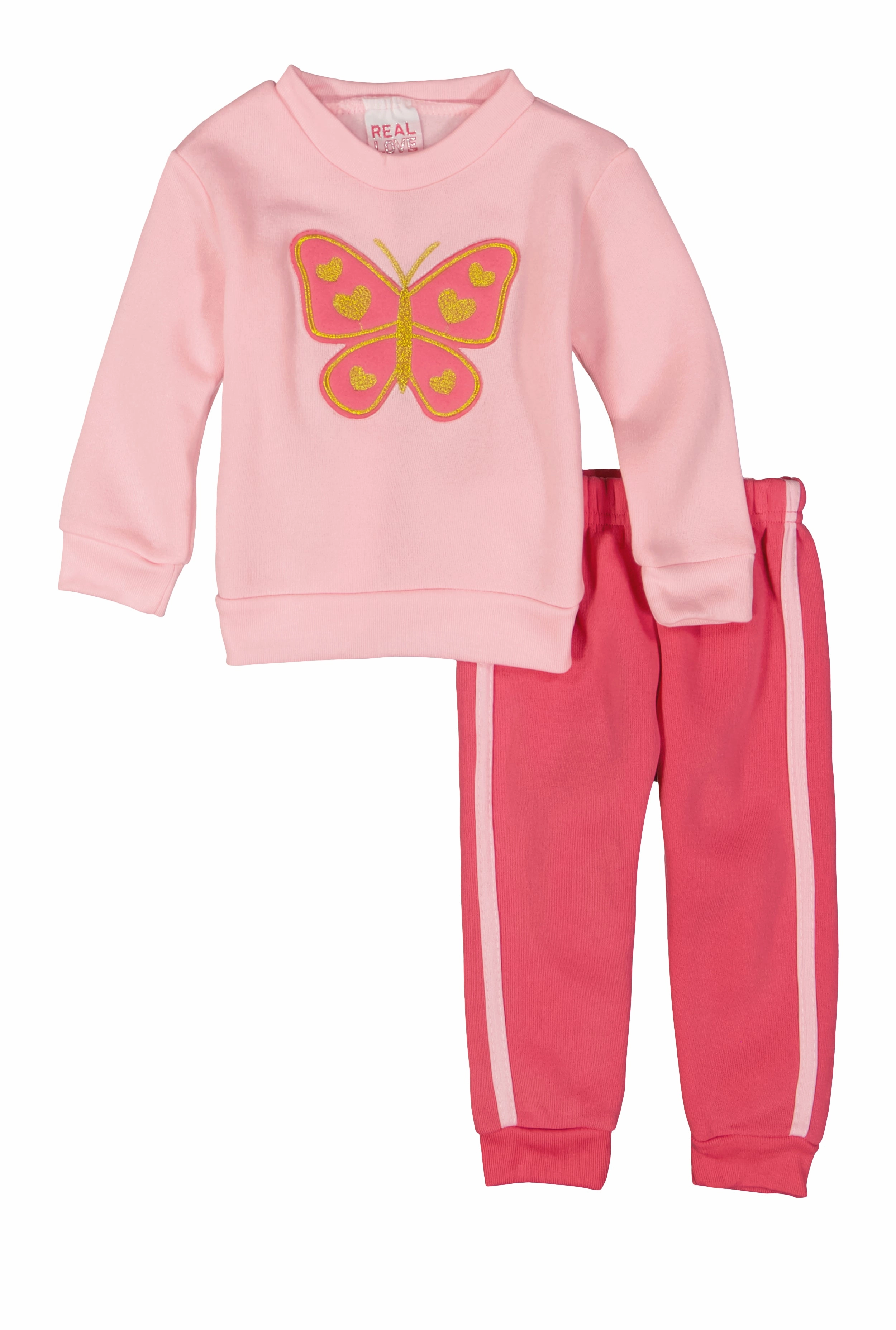 Baby Girls 12-24M Butterfly Patch Sweatshirt and Joggers