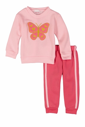 Baby Girls 12-24M Butterfly Patch Sweatshirt and Joggers