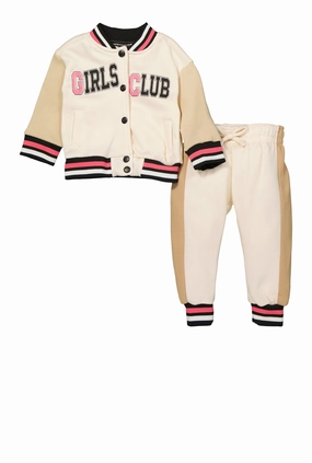 Baby Girls 12-24M Girls Club Varsity Jacket and Joggers