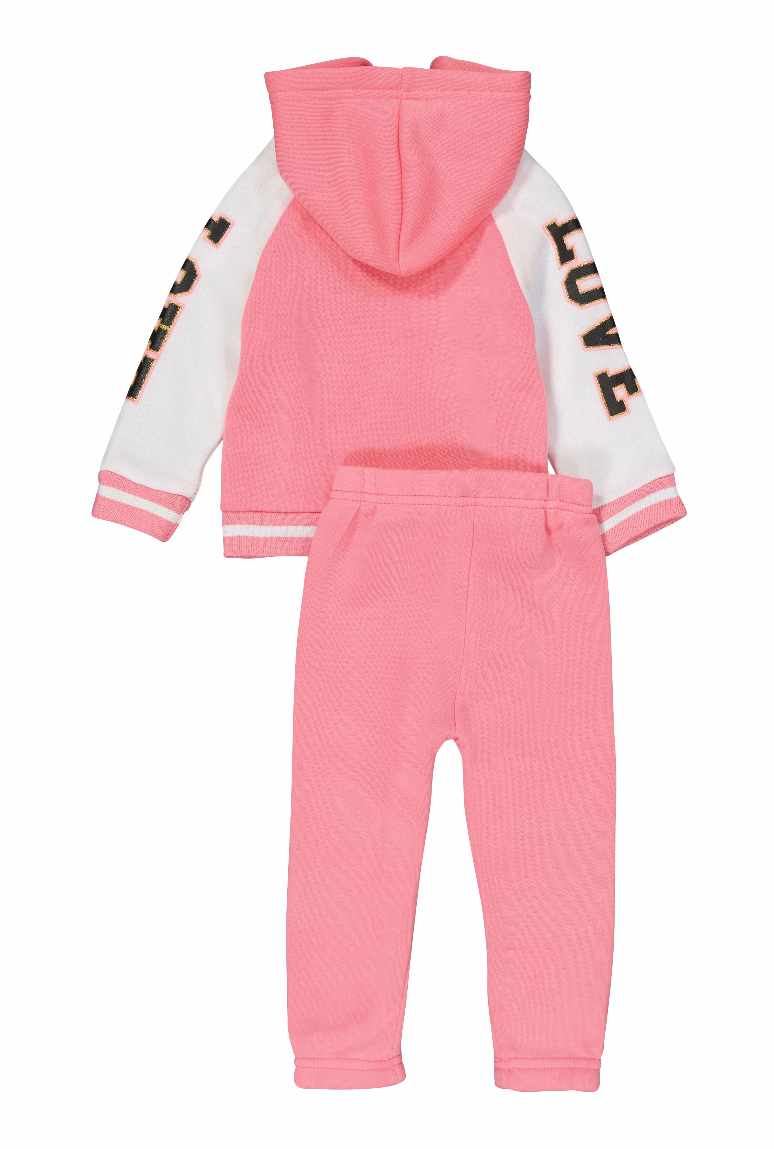 Baby Girls 12-24M Love Zip Front Hoodie and Joggers