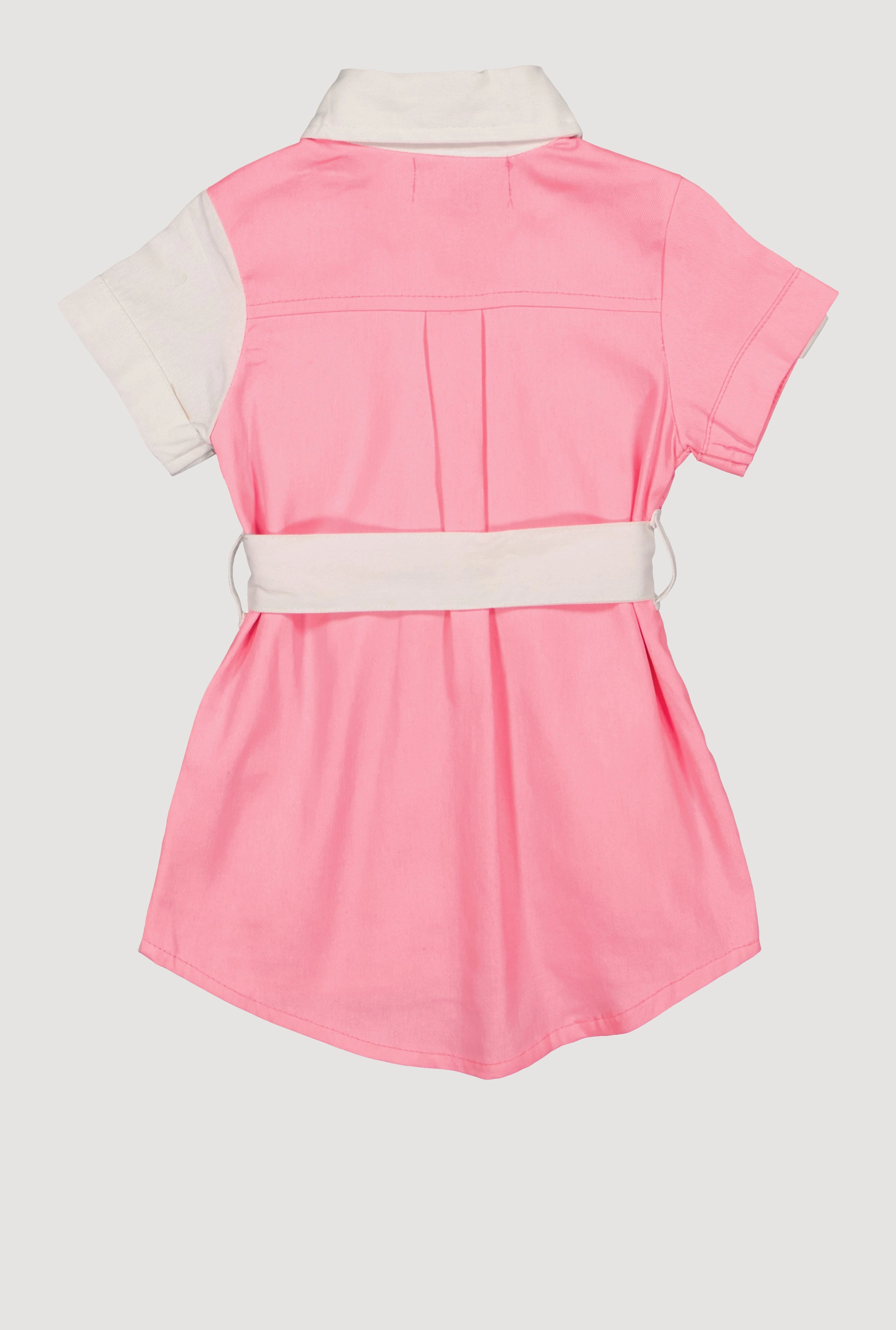 Baby Girls 12-24M Twill Color Block Shirt Dress