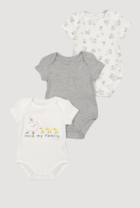 Baby Love My Family Chenille Patch Bodysuits 3 Pack