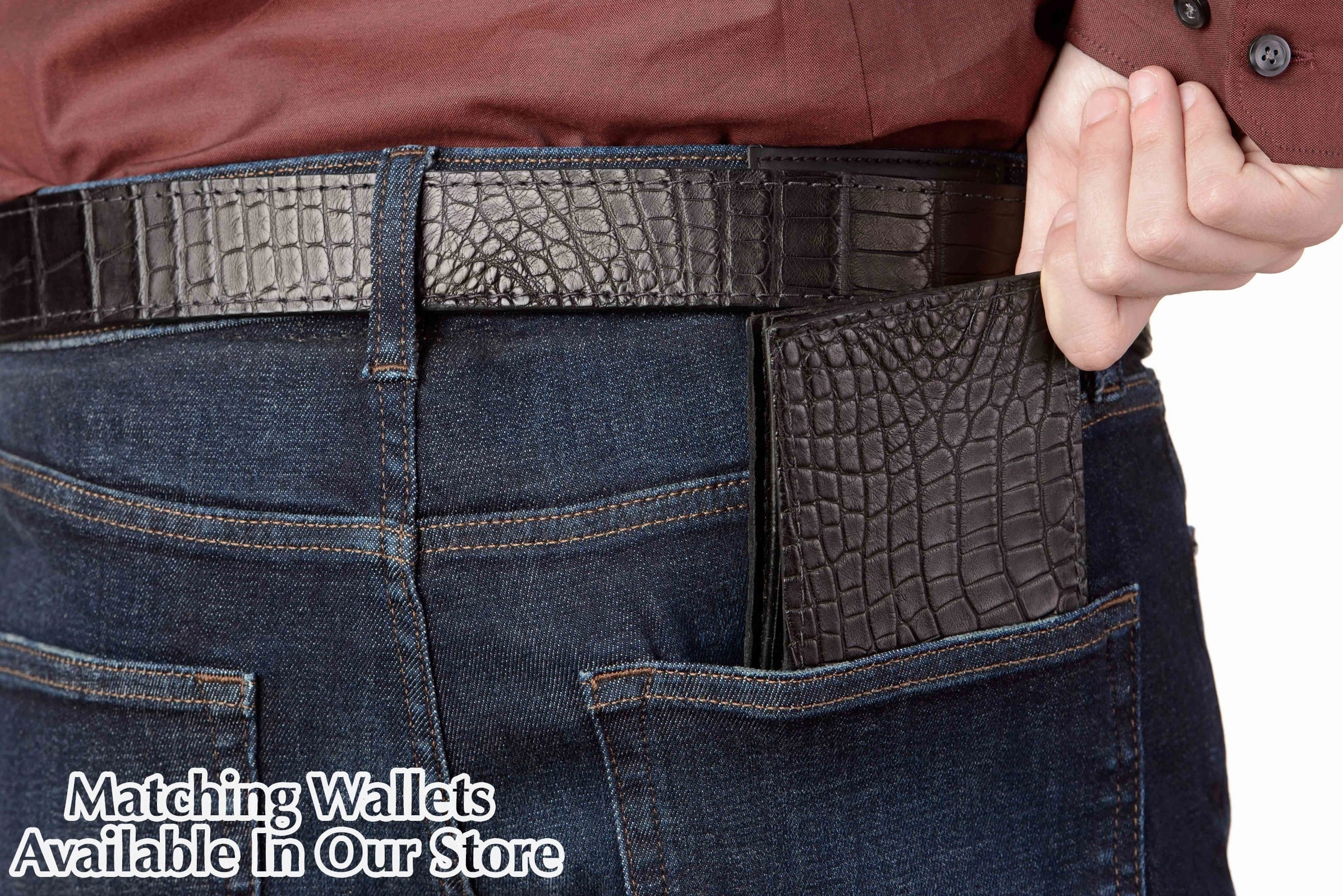 Black American Alligator Money Belt With 25" Zipper 1.50" Wide