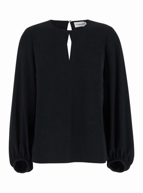 Black Cut-Out Blouse In Light Fabric