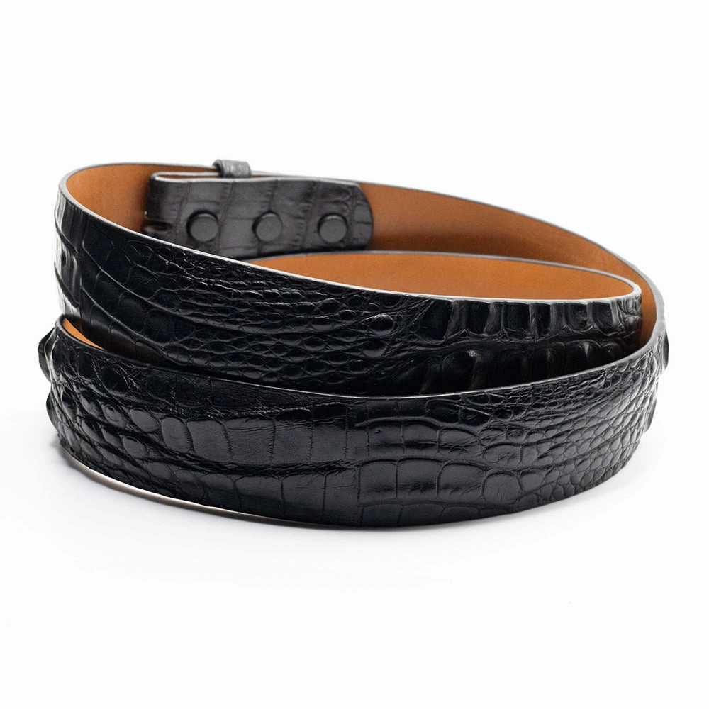 Black Hornback Alligator Belt Straps