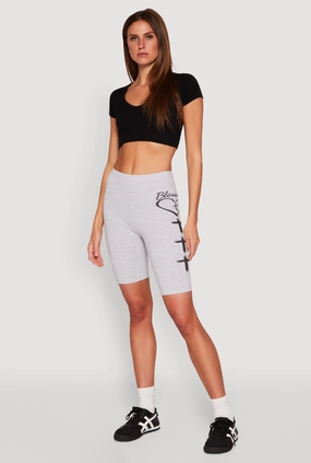 Blessed Graphic Biker Shorts