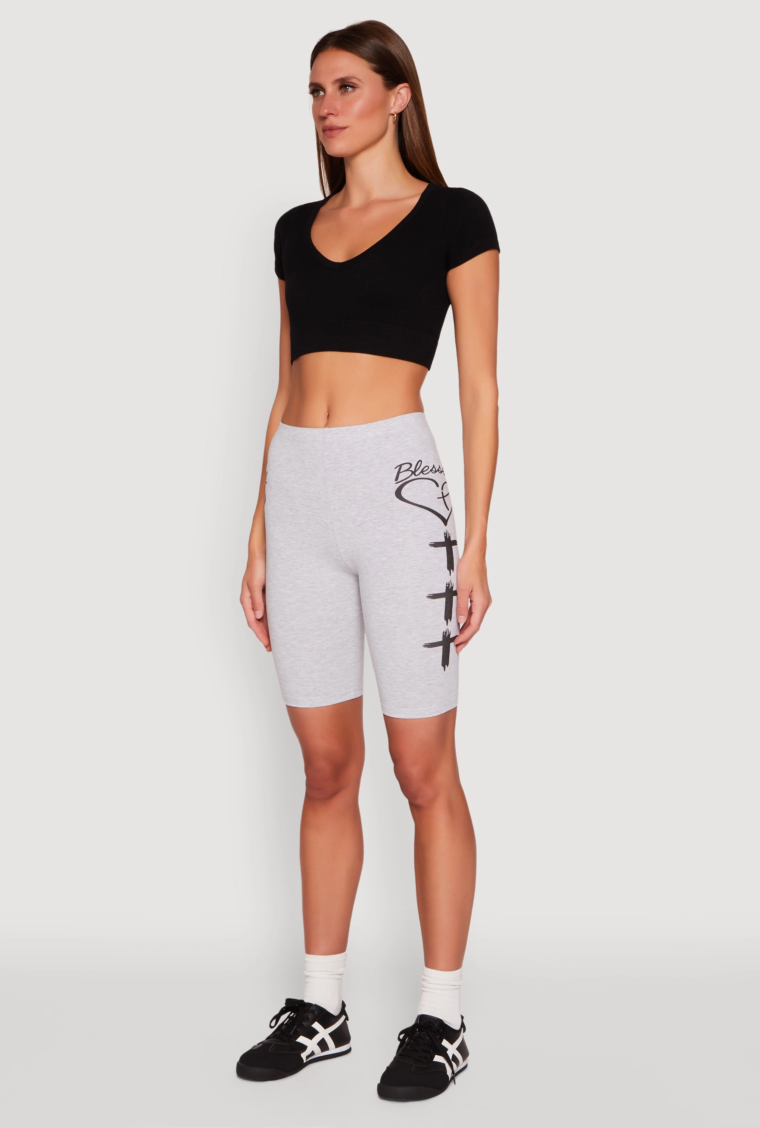 Blessed Graphic Biker Shorts