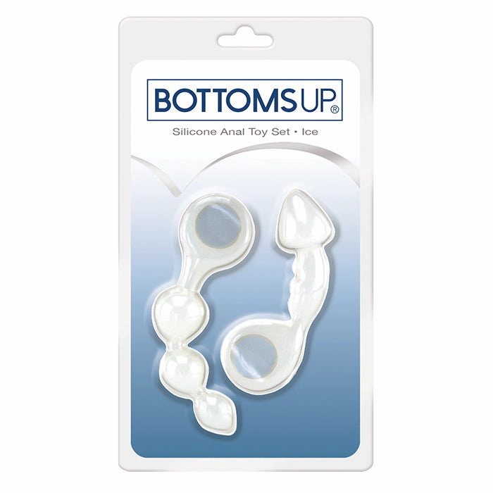 Bottoms Up® Silicone Anal Toy Set, Ice