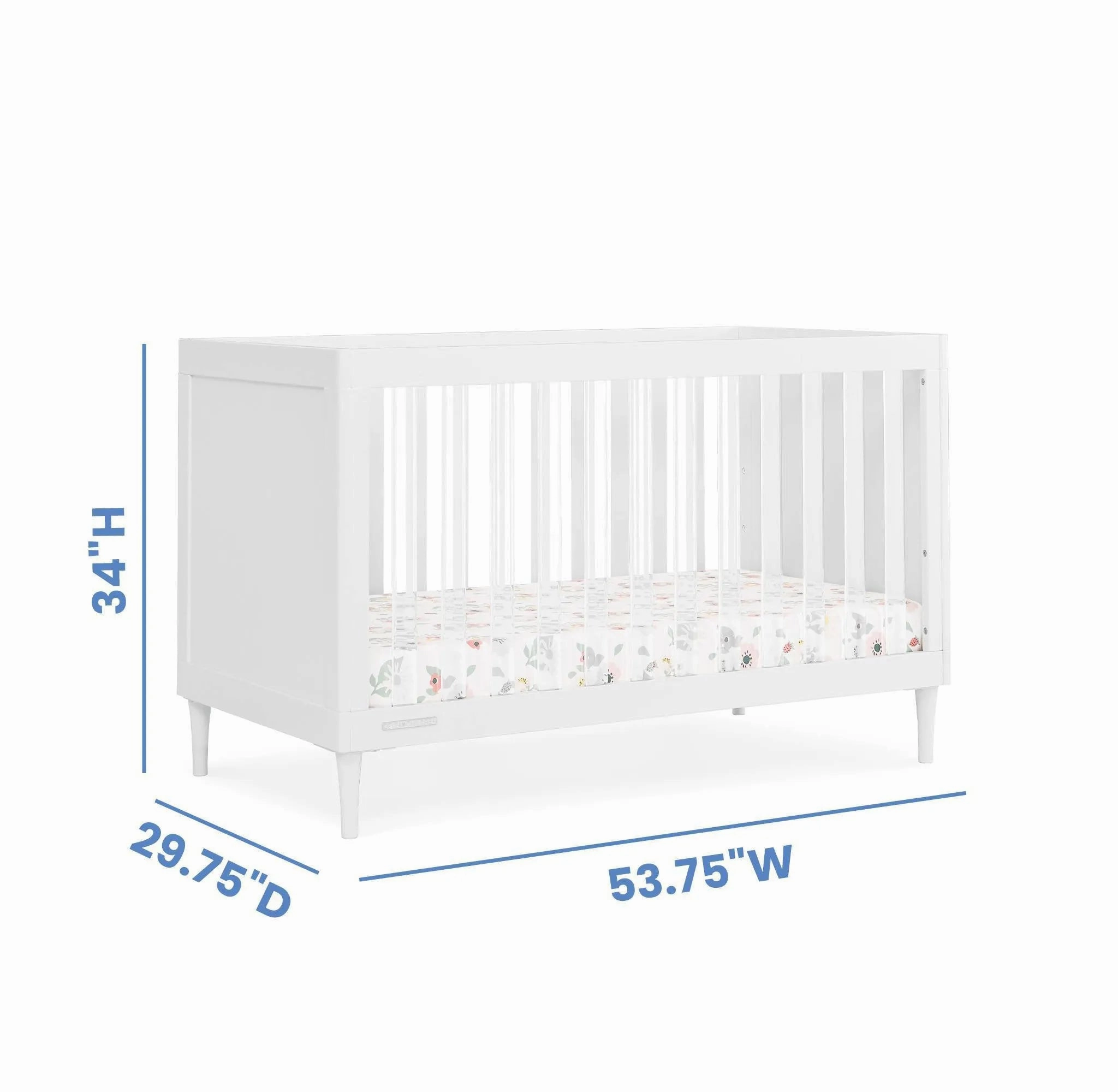 Bowie 4-in-1 Convertible Crib - Greenguard Gold Certified - Bianca White