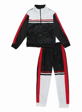 Boys Color Block Zip Front Track Jacket and Joggers