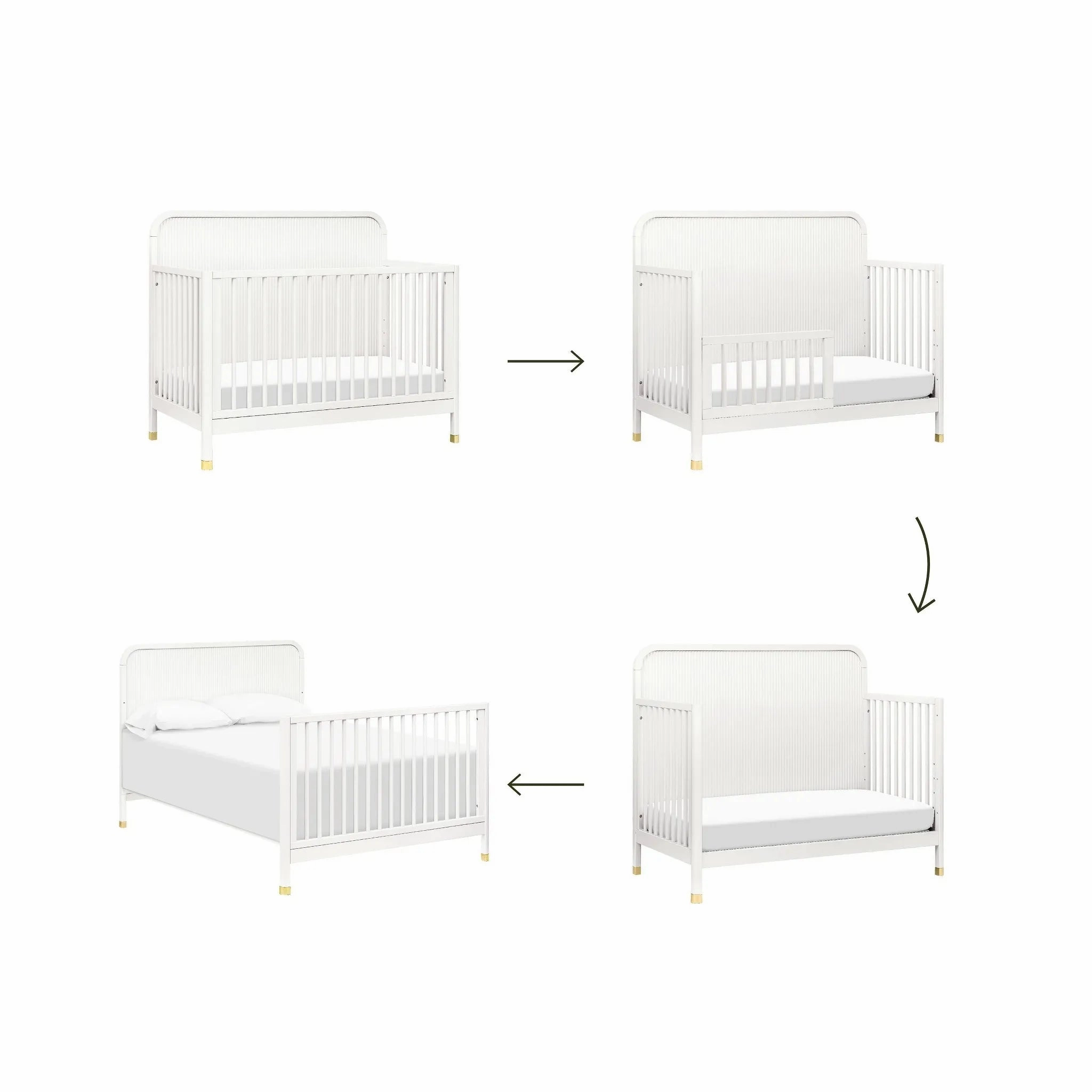 Brimsley Tambour 4-in-1 Convertible Crib - Warm White