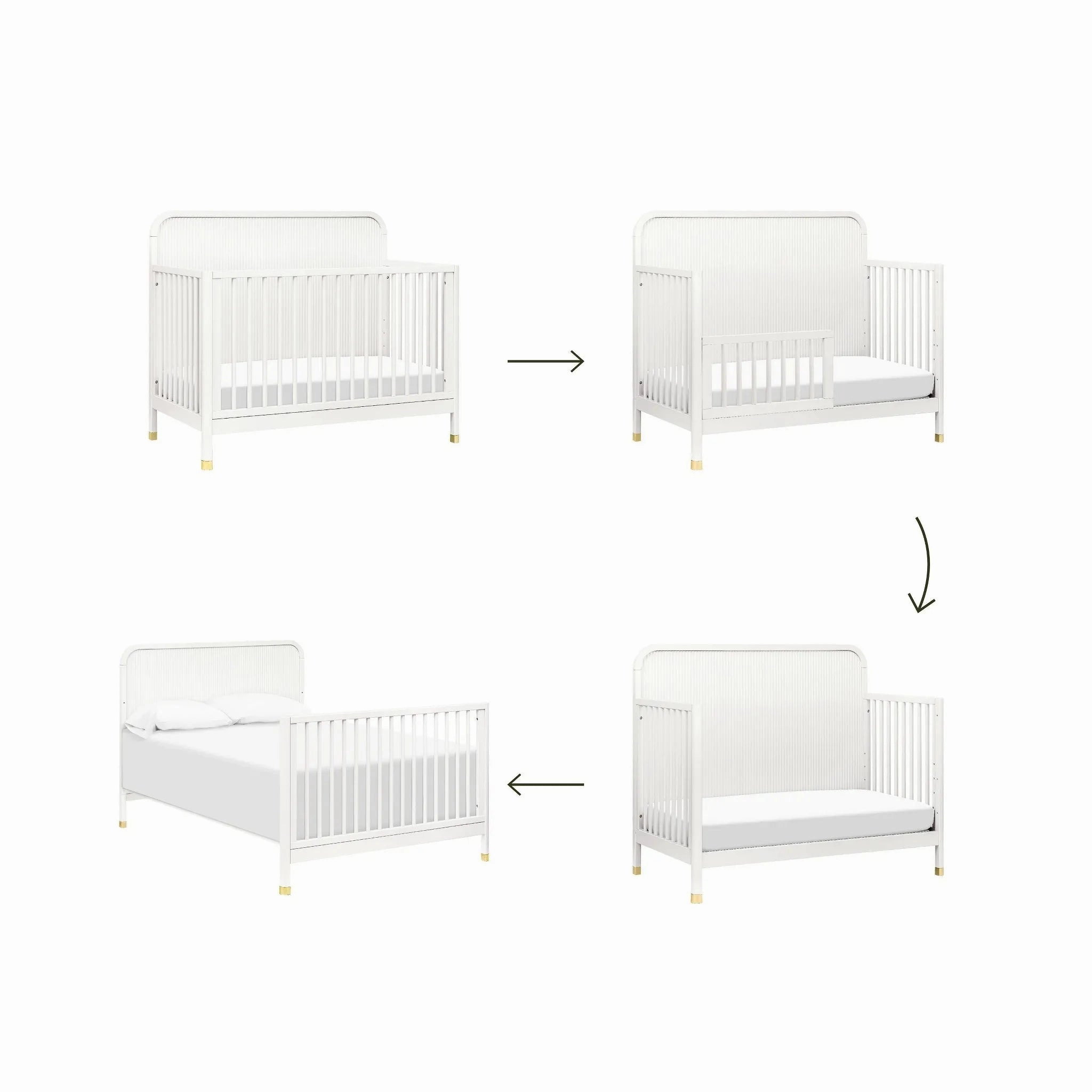 Brimsley Tambour 4-in-1 Convertible Crib - Warm White