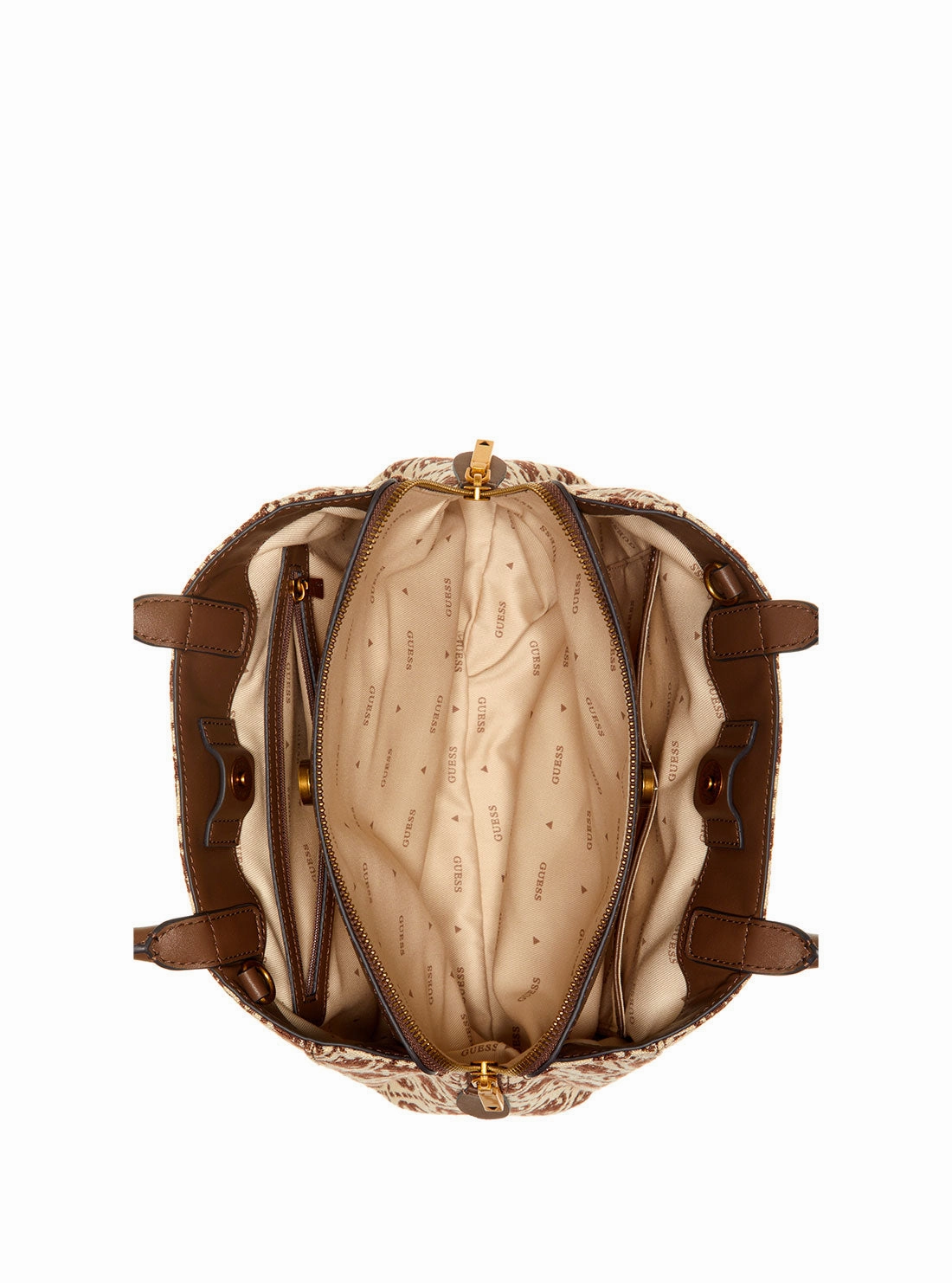 Brown Logo Izzy Small Girlfriend Satchel Bag