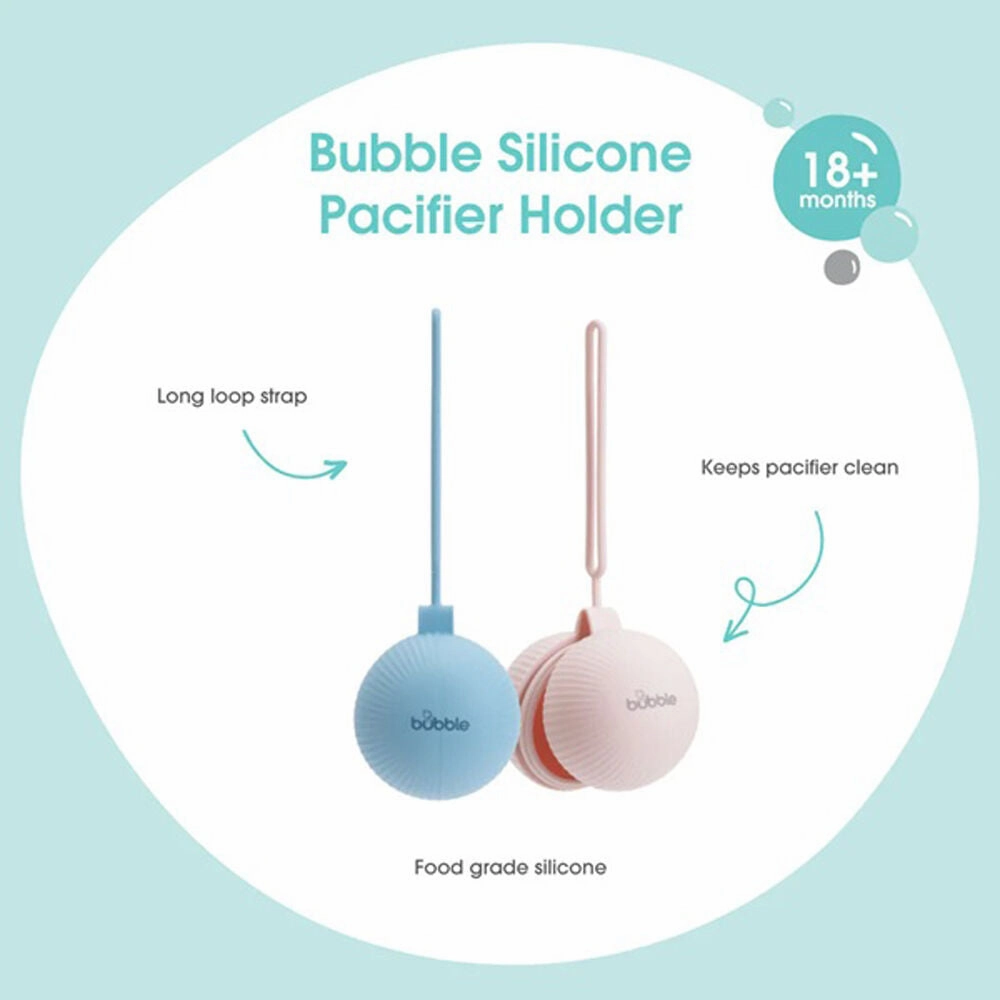 Bubble Silicone Pacifier Holder Pink