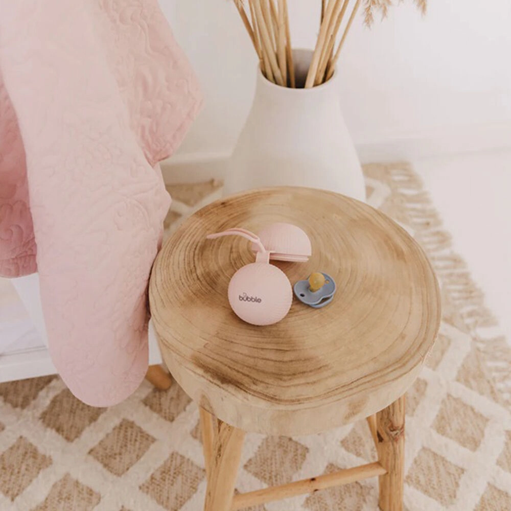 Bubble Silicone Pacifier Holder Pink