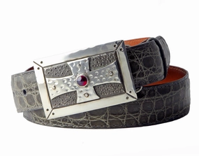 Chacon Cross w/ Garnet One Piece Buckle 1.25