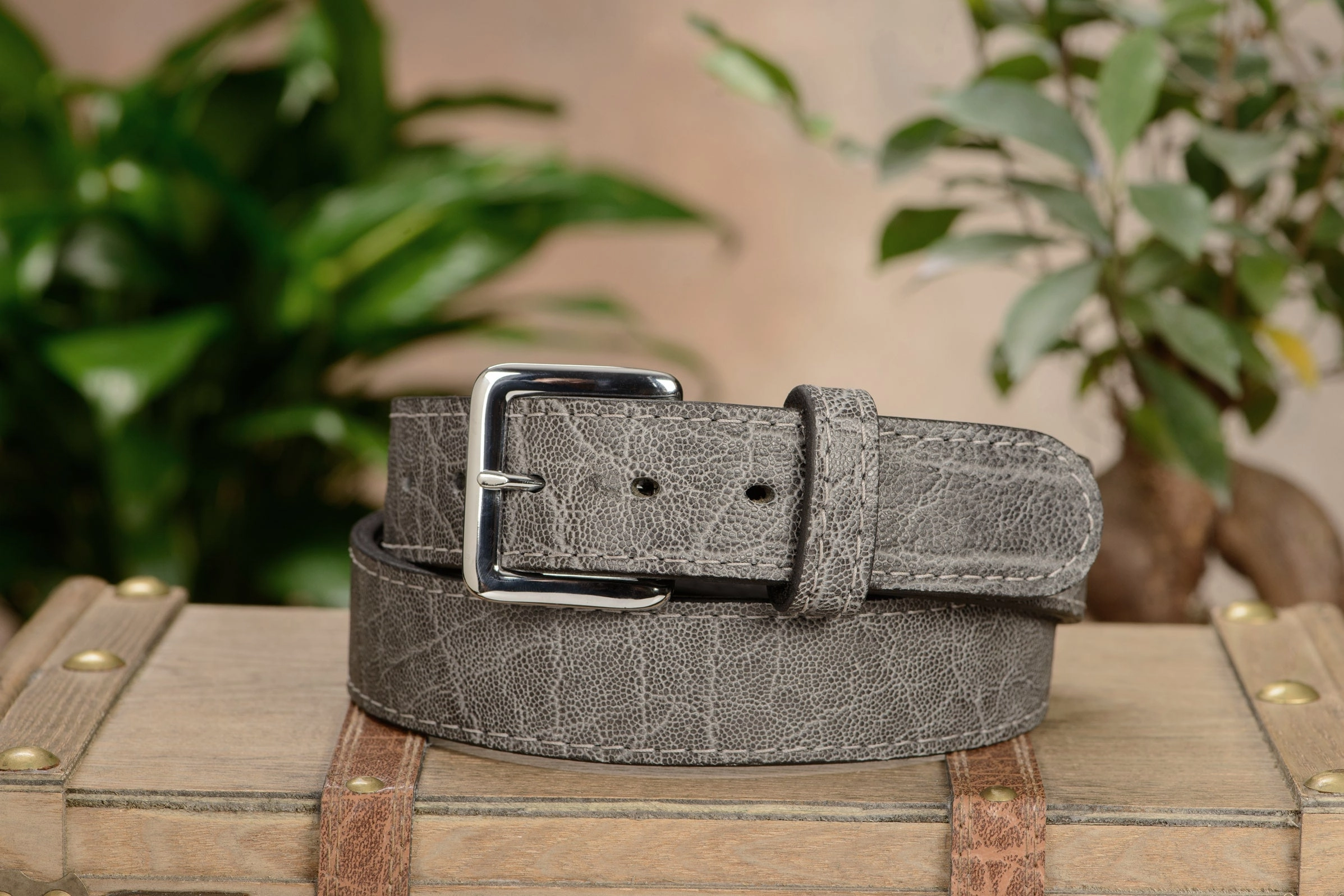 Charcoal Gray Elephant Money Belt With 25" Zipper 1.50" Wide